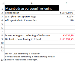 persoonlijke lening ing berekenen